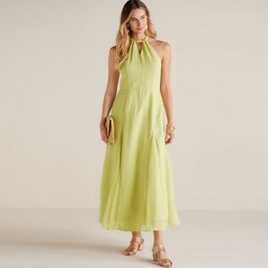 NWT - Soft Surroundings - Soliloquy Linen Dress - Linden Green